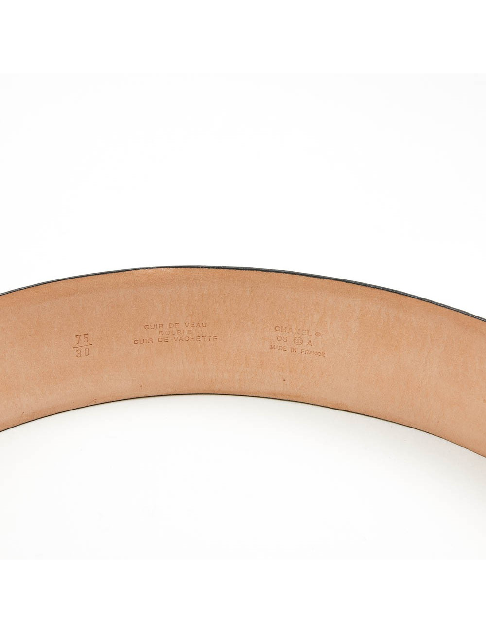 Large ceinture CHANEL cuir de vachette noir