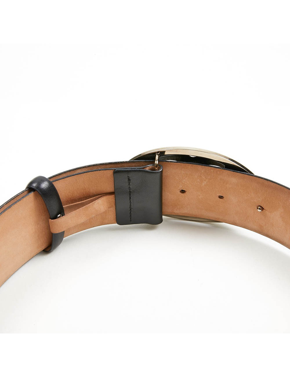 Large ceinture CHANEL cuir de vachette noir