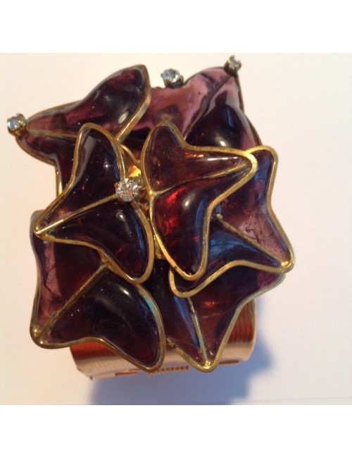 MARGUERITE DE VALOIS amethyst molten glass cuff