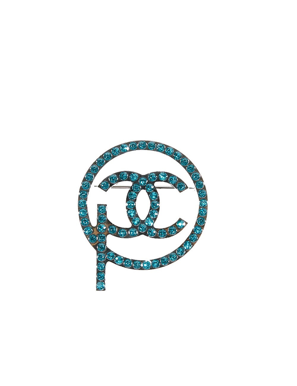Broche CHANEL cristal bleu