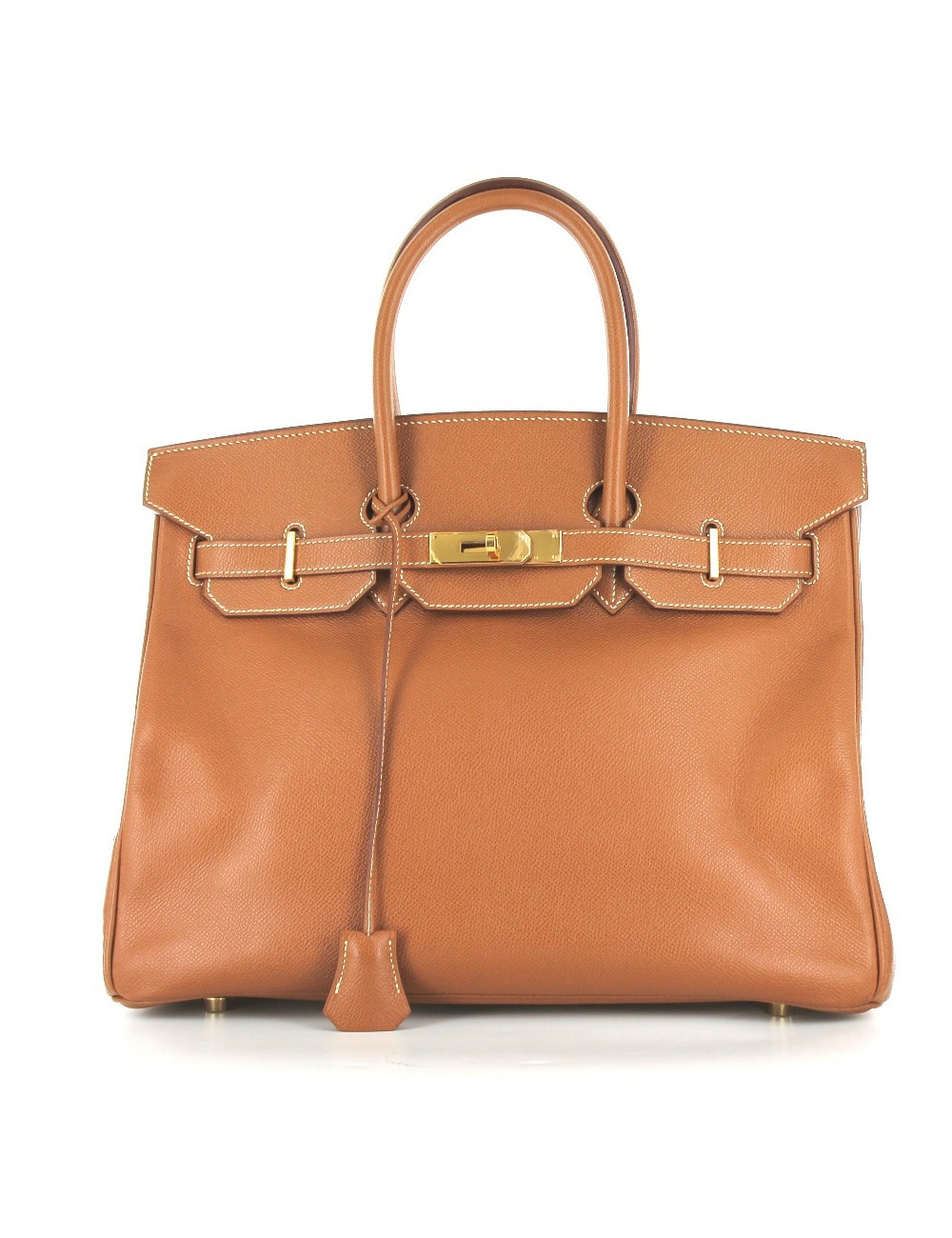 BIRKIN 35 HERMES cuir Epsom Cognac bijouterie dorée