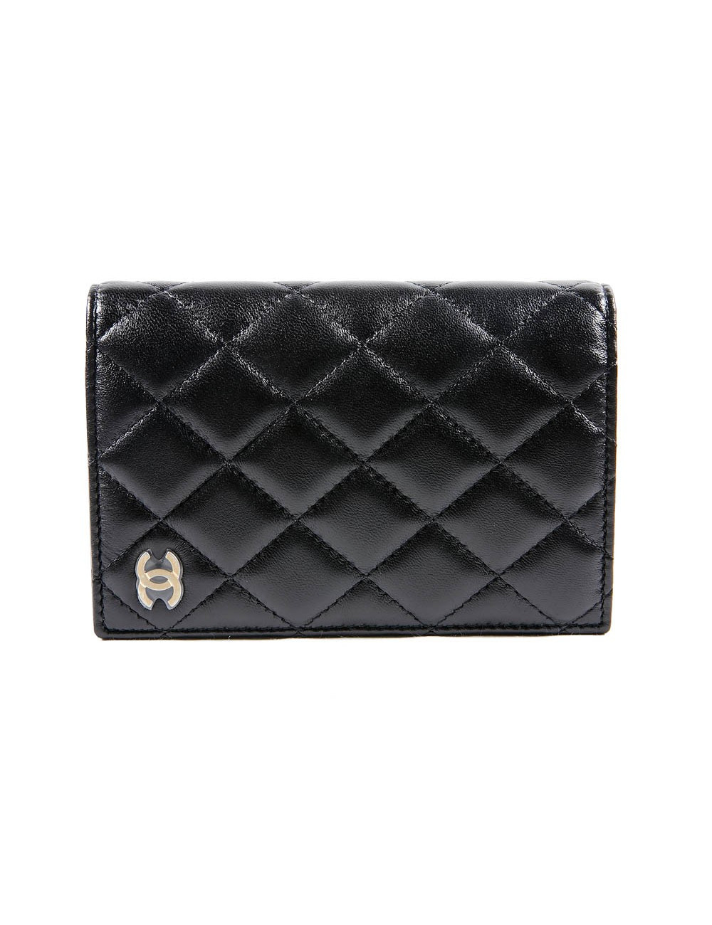 Porte passeport CHANEL cuir matelassé noir