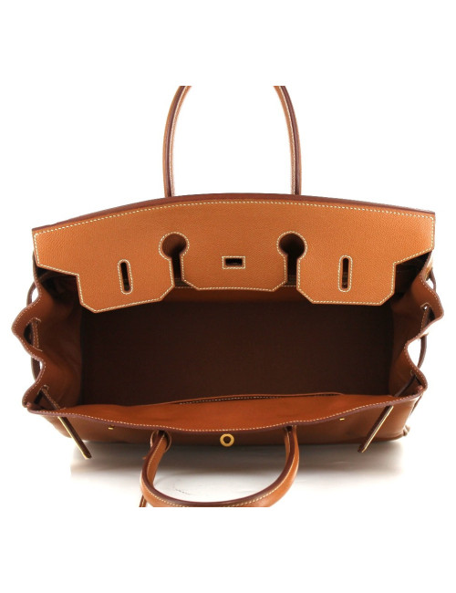 BIRKIN 35 HERMES cuir Epsom Cognac bijouterie dorée