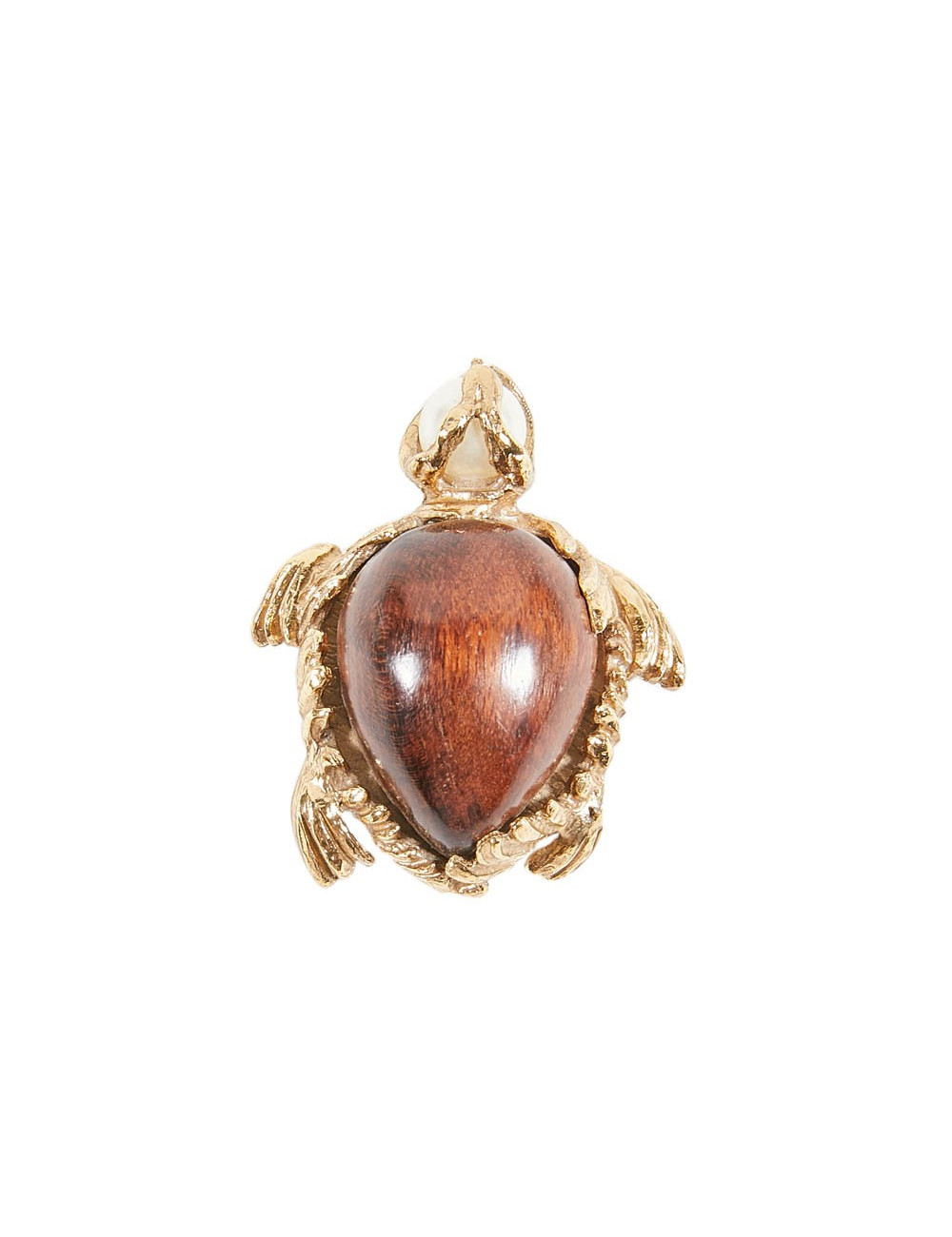 Broche tortue YVES SAINT LAURENT sur ébène