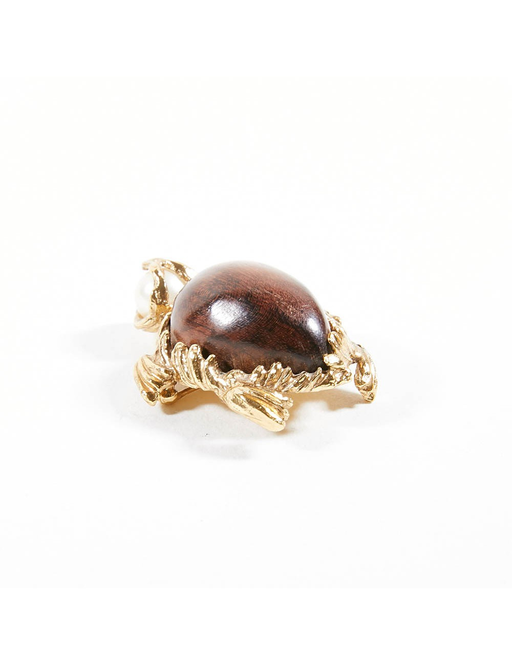 Broche tortue YVES SAINT LAURENT sur ébène