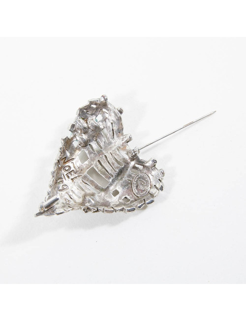 Broche CHRISTIAN LACROIX Coeur métal pierre turquoise