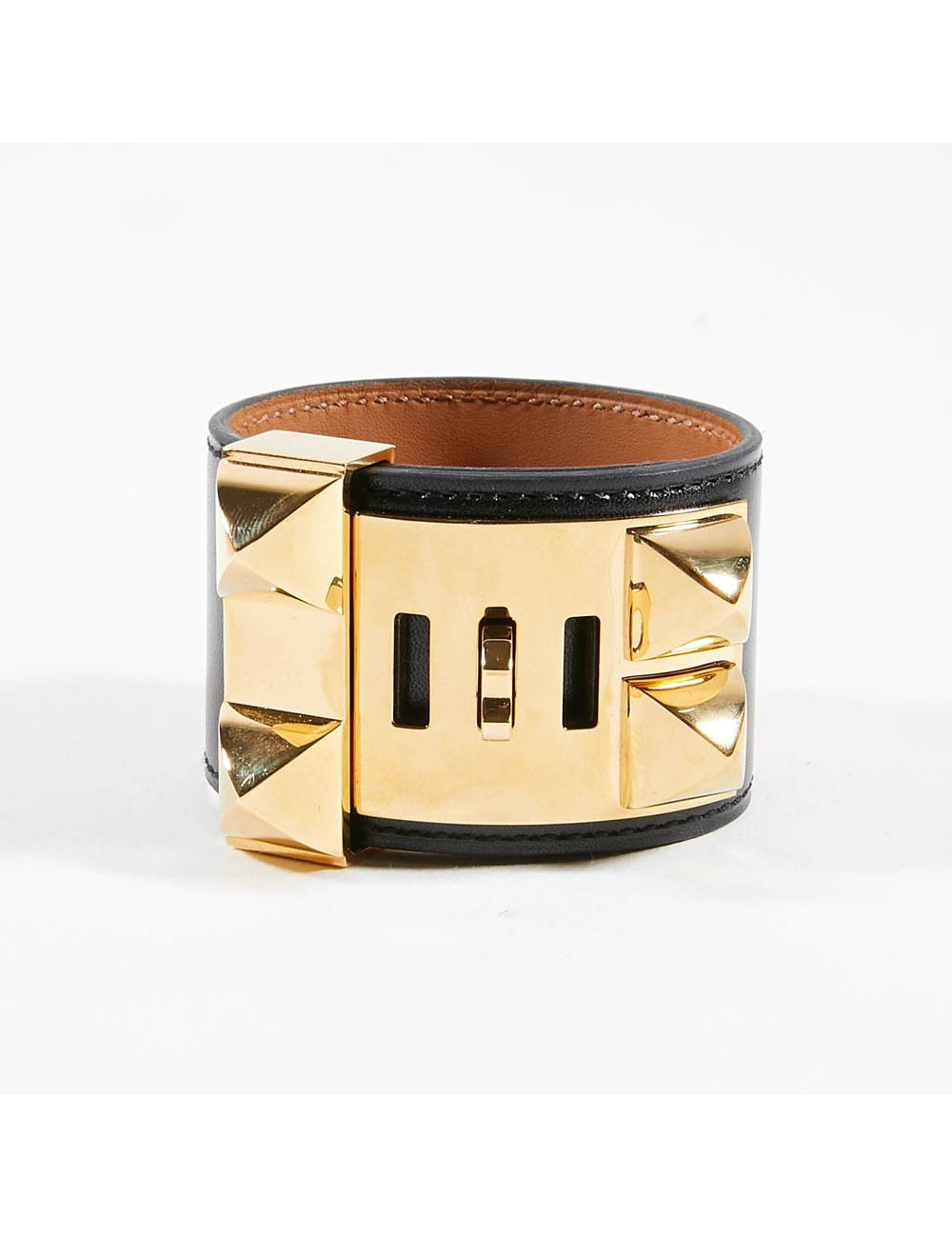 Manchette T 2 HERMES CDC cuir box noir