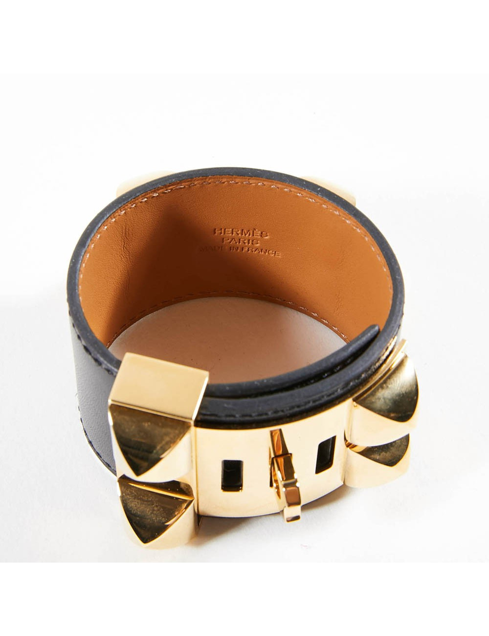 Manchette T 2 HERMES CDC cuir box noir