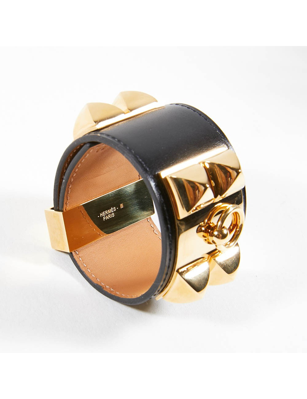 Manchette T 2 HERMES CDC cuir box noir