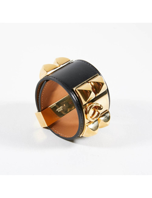 Manchette T 2 HERMES CDC cuir box noir