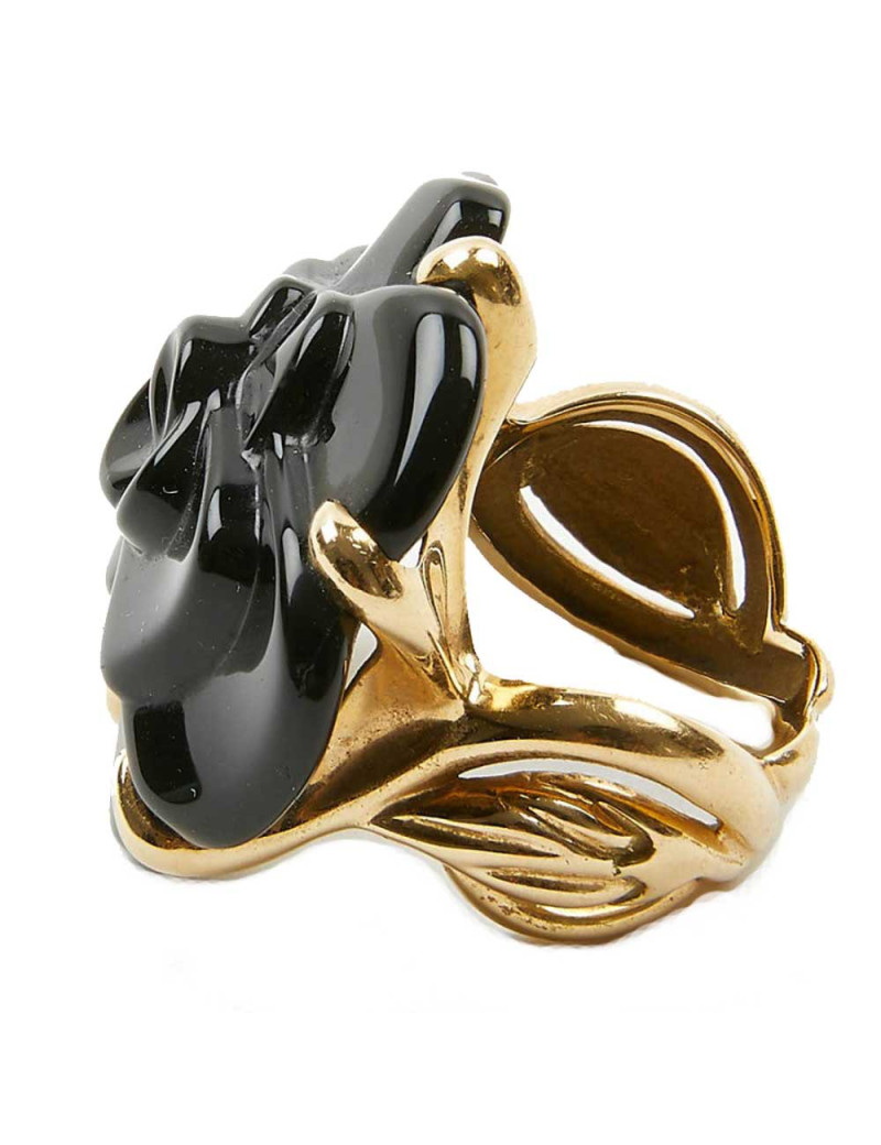 Bague CHANEL en onix noir et or jaune