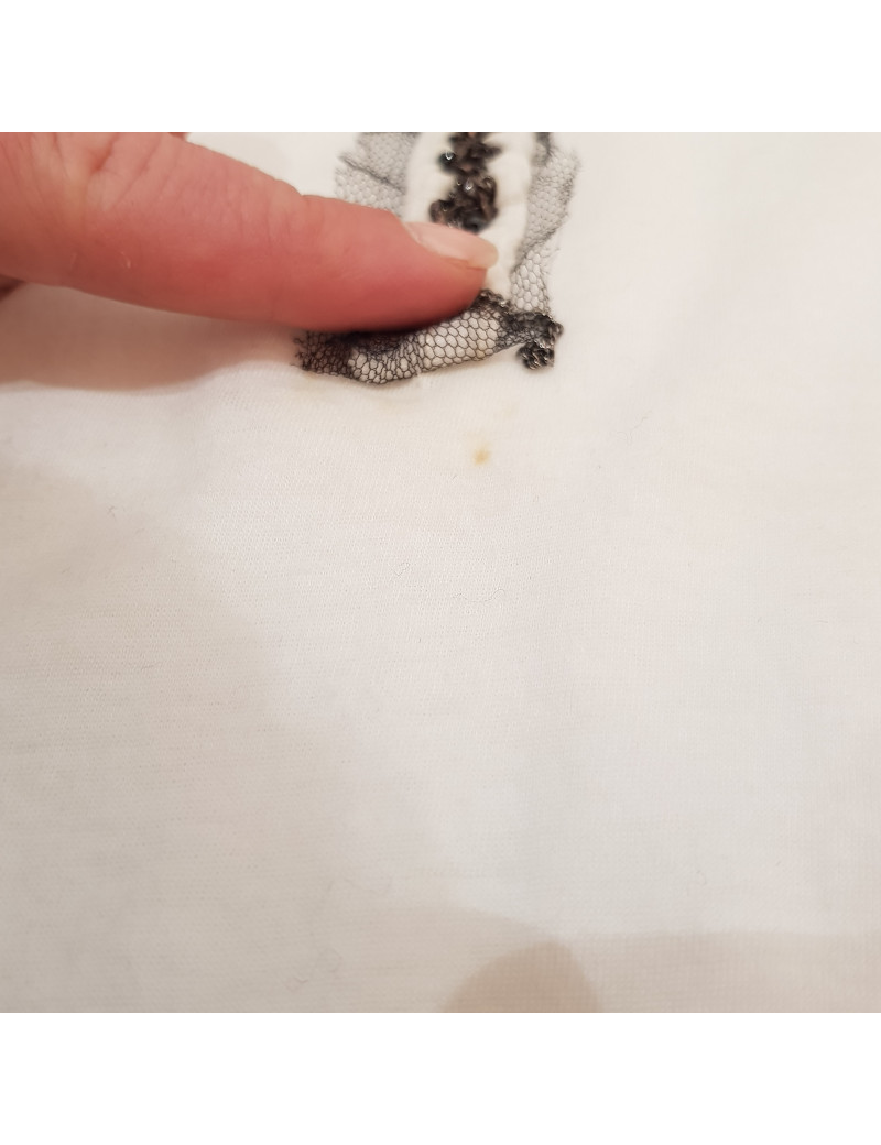 T-shirt T 34 CHANEL coton blanc chaines et brillants 