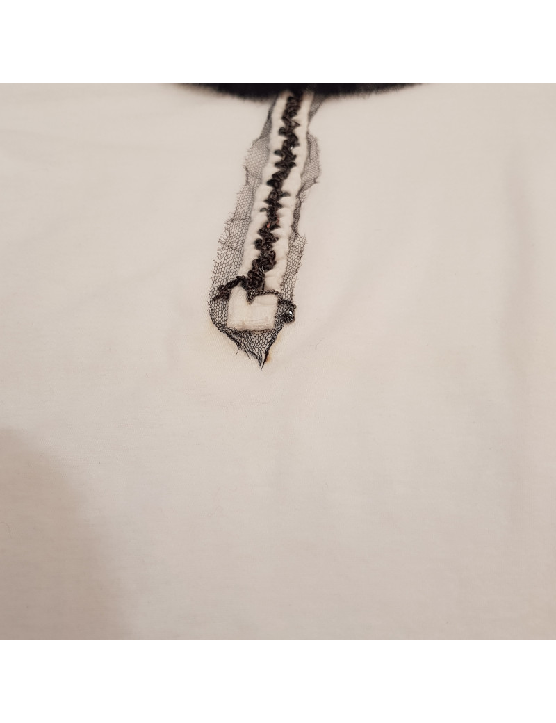 T-shirt T 34 CHANEL coton blanc chaines et brillants 