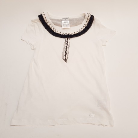 Tshirt T 34 CHANEL coton blanc chaines et brillants 