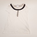 T-shirt T 34 CHANEL coton blanc chaines et brillants 