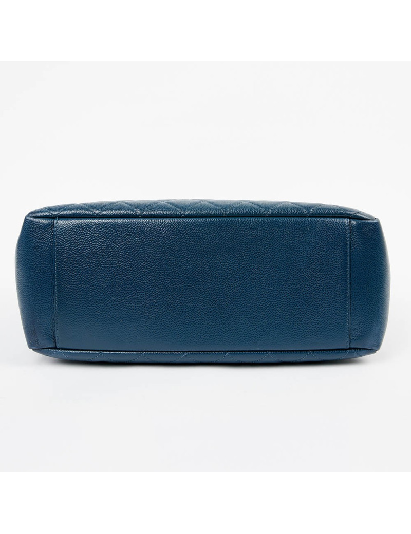 Cabas CHANEL cuir grainé bleu