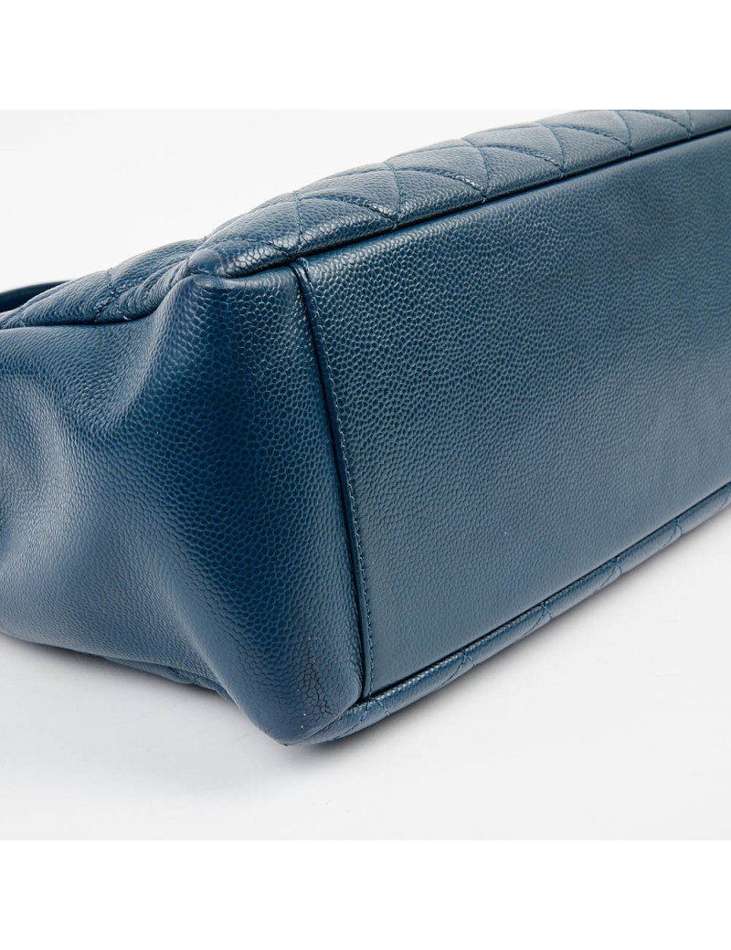 Cabas CHANEL cuir grainé bleu