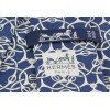 Cravate HERMES en soie imprimée bleue et cblanche