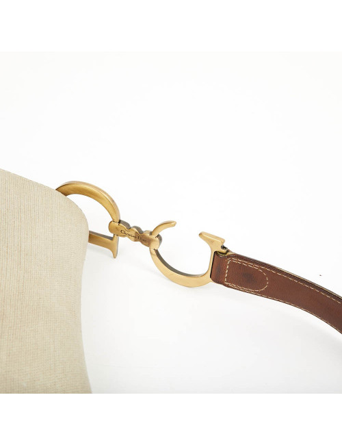 Sac Saddle DIOR vintage toile et cuir marron