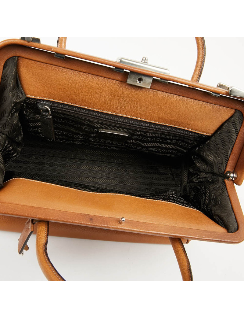 Mallette PRADA cuir beige 