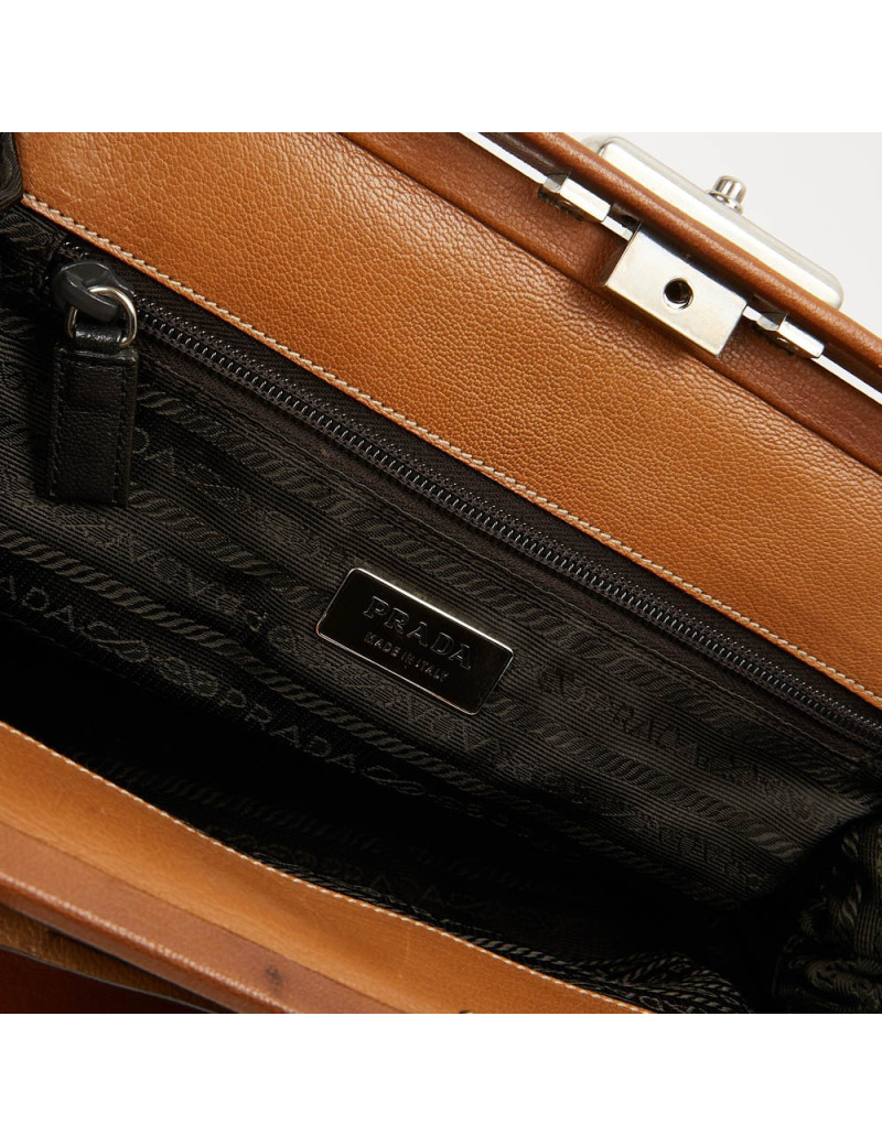 Mallette PRADA cuir beige 