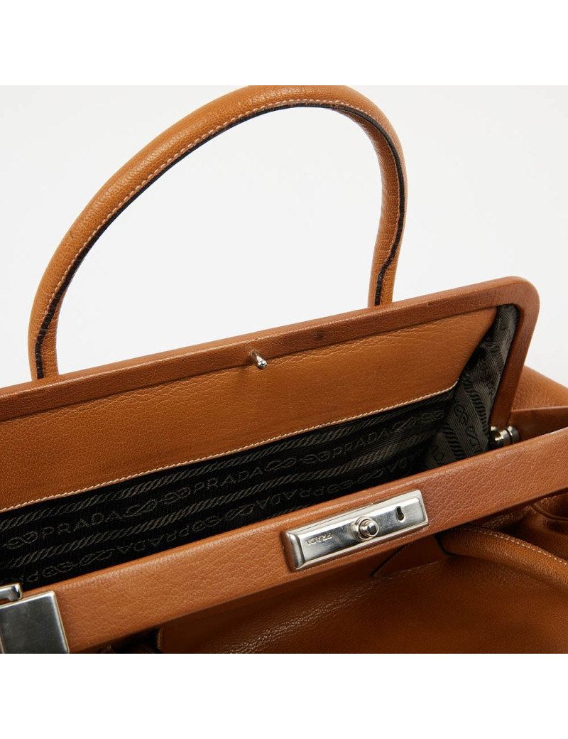 Mallette PRADA cuir beige 