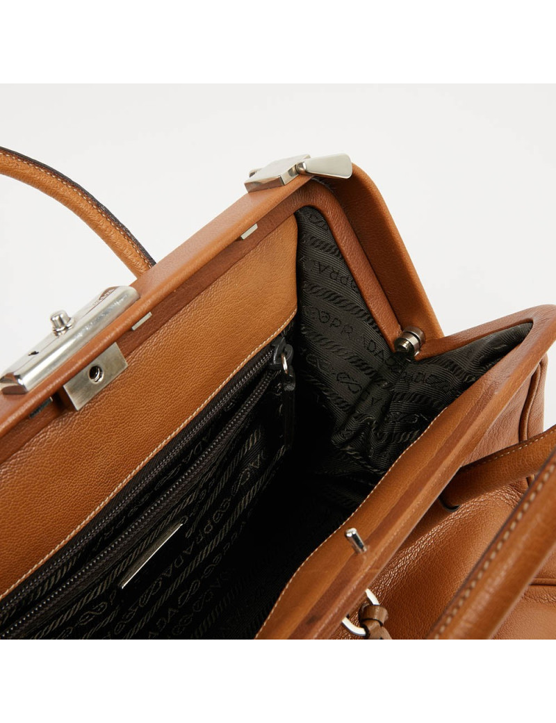 Mallette PRADA cuir beige 