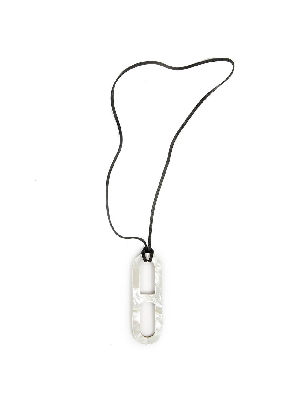 HERMES collier chaine d'ancre nacré