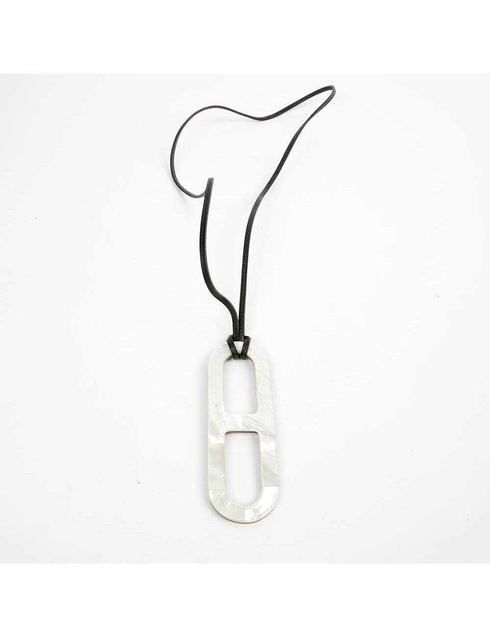 HERMES collier chaine d'ancre nacré