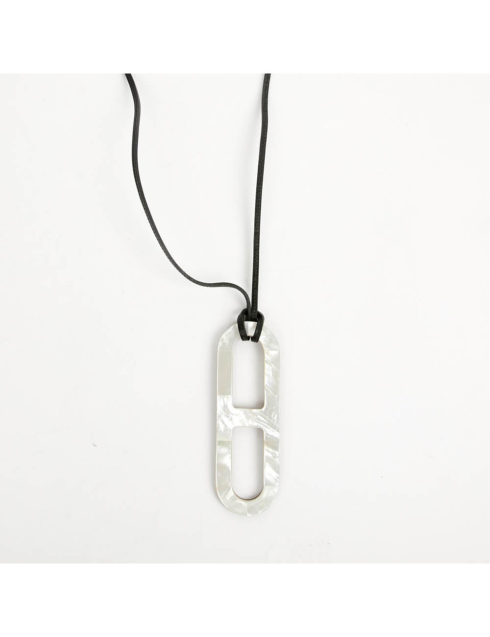 HERMES collier chaine d'ancre nacré