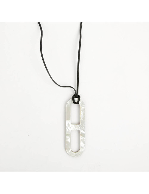 HERMES collier chaine d'ancre nacré