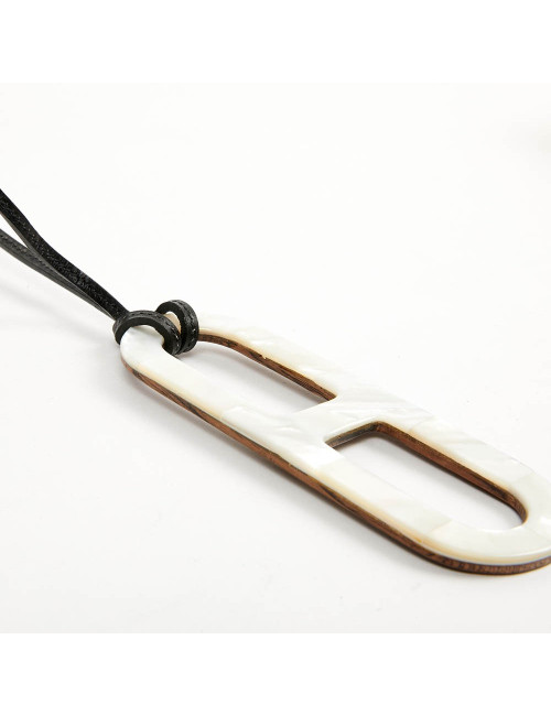 HERMES collier chaine d'ancre nacré