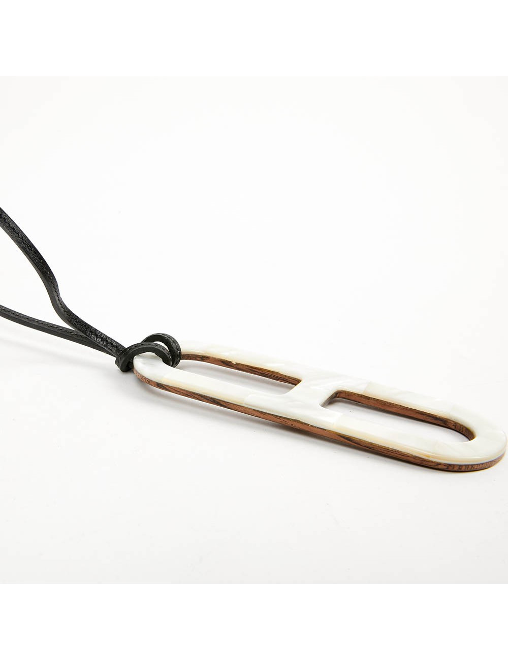 HERMES collier chaine d'ancre nacré