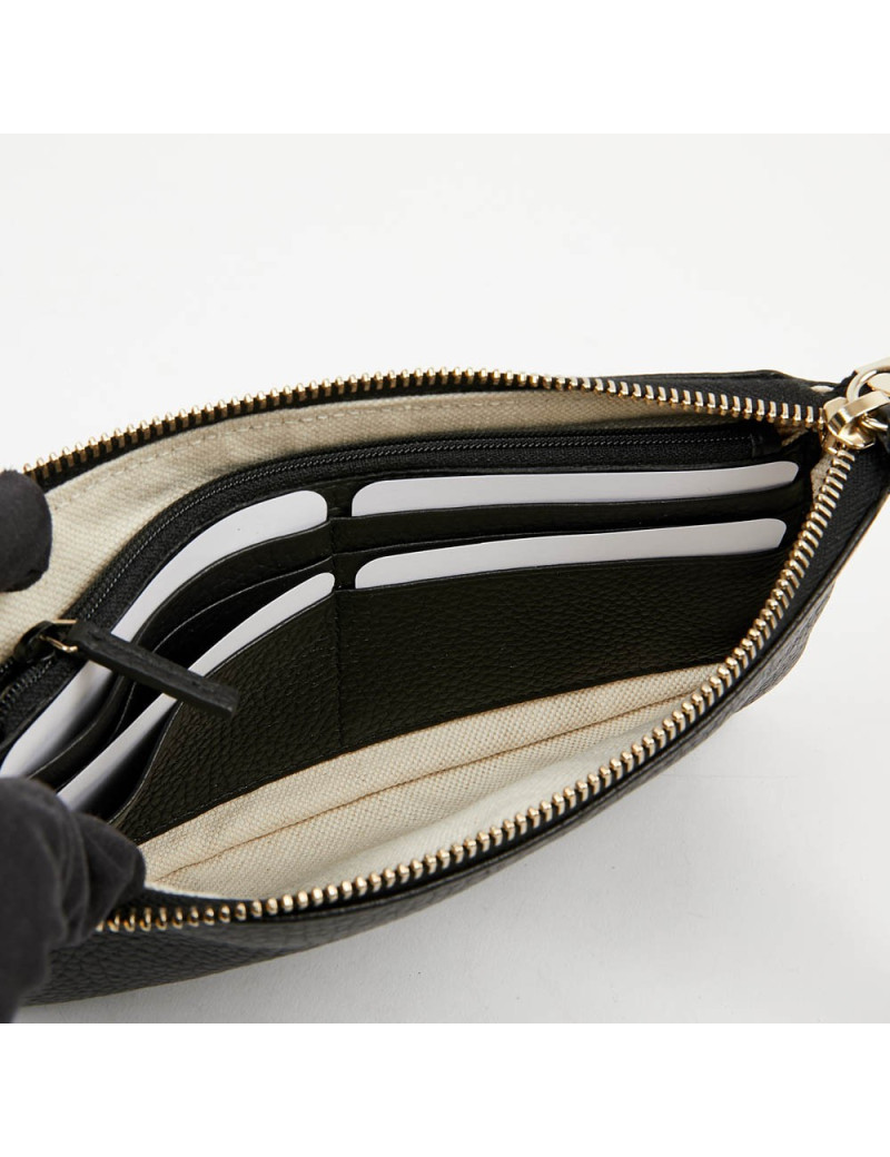 Pochette Soho GUCCI cuir grainé noir 