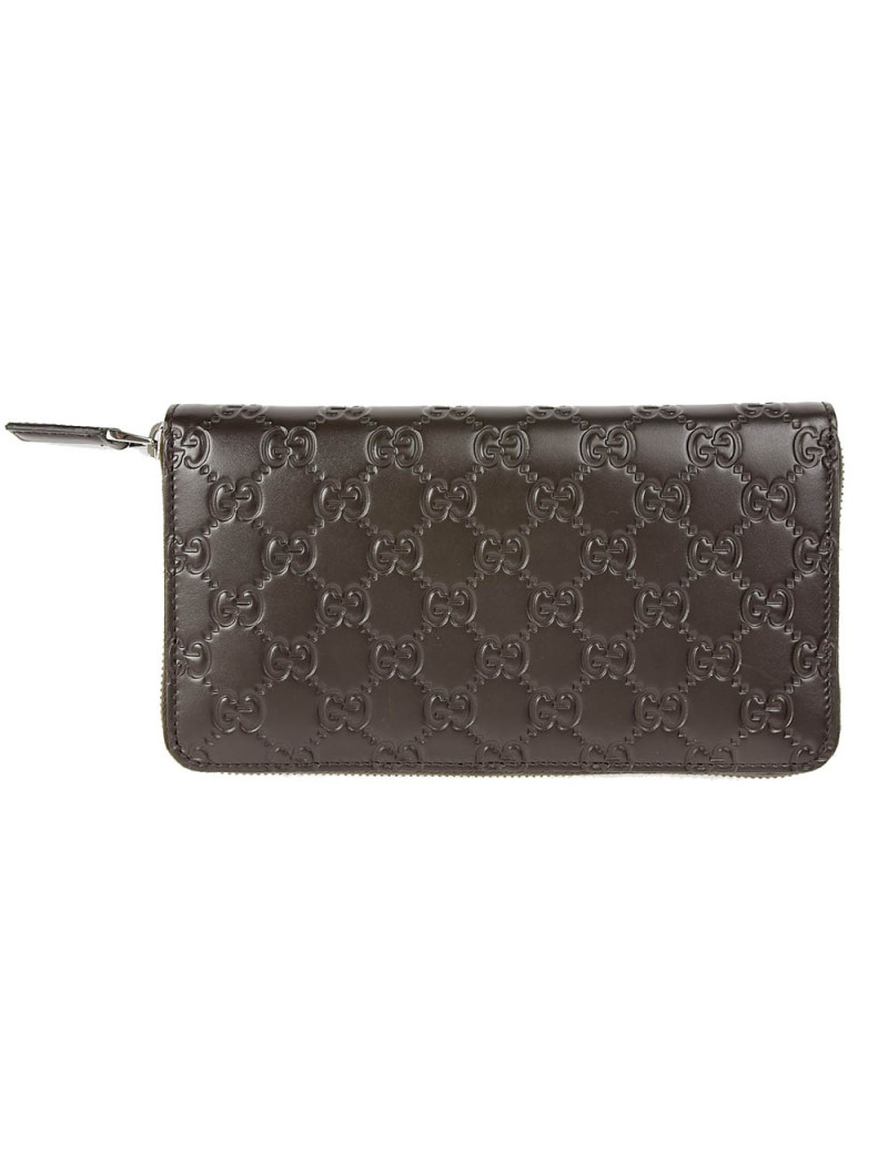 Compagnon GUCCI cuir embossé marron