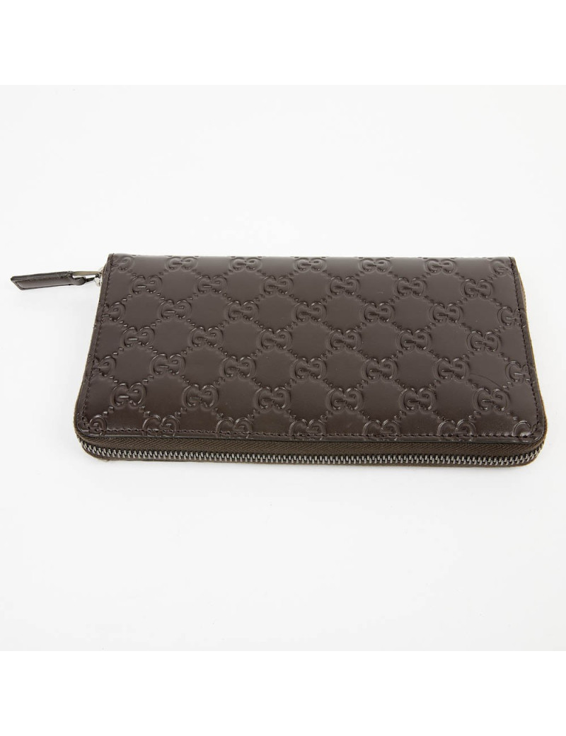 Compagnon GUCCI cuir embossé marron