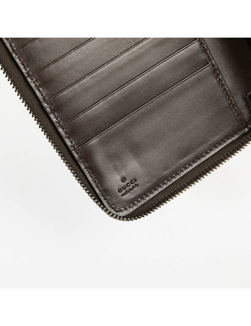 Compagnon GUCCI cuir embossé marron