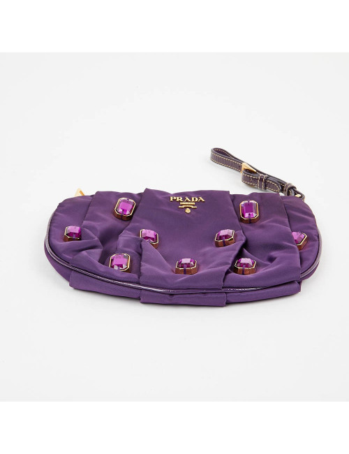 Pochette violette PRADA en soie