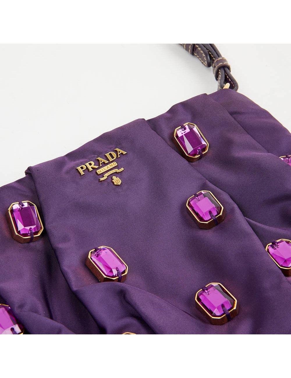 Pochette violette PRADA en soie