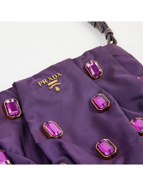 Pochette violette PRADA en soie