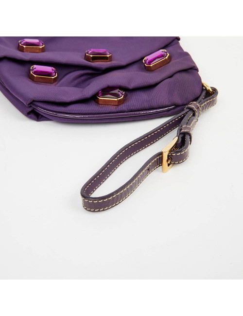 Pochette violette PRADA en soie