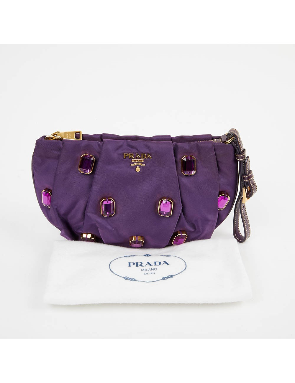 Pochette violette PRADA en soie