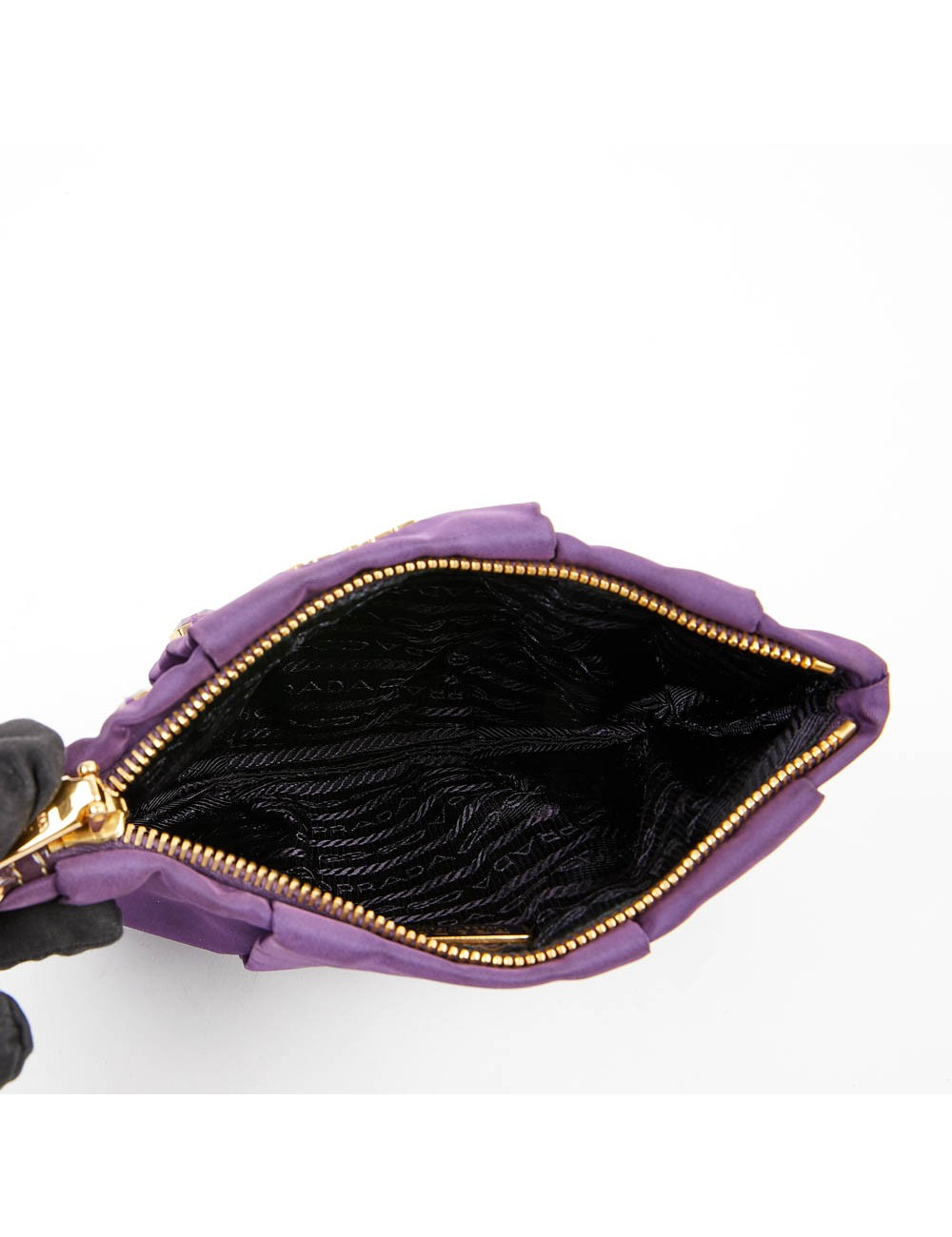Pochette violette PRADA en soie