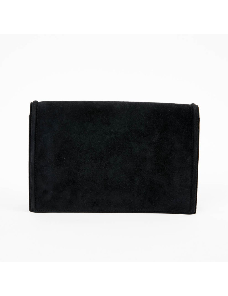 Pochette veau velours noir HERMES