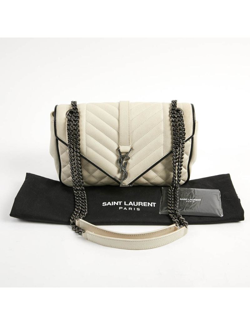 Sac enveloppe YSL beige SAINT LAURENT