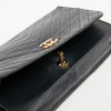 Vintage Chanel flap bag in navy blue leather