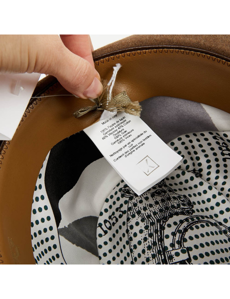 HERMES beige hat Size 57