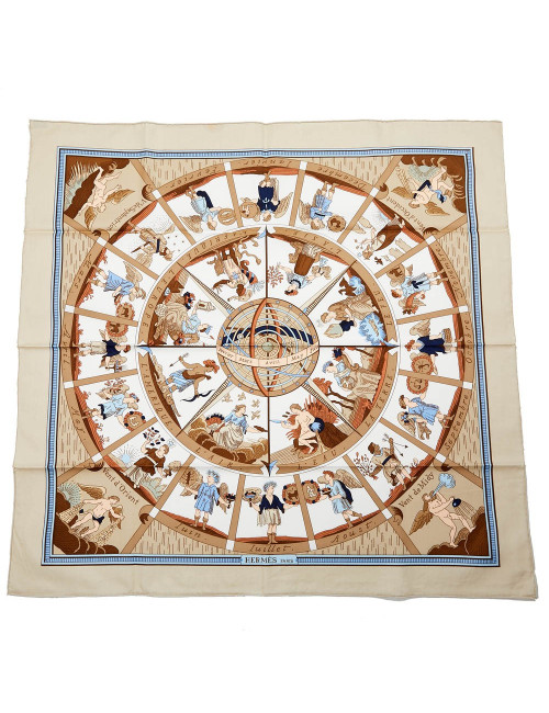 Carré HERMES coton l'Année dans les Etoiles 1999