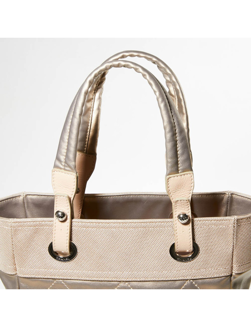 Sac CHANEL toile dorée