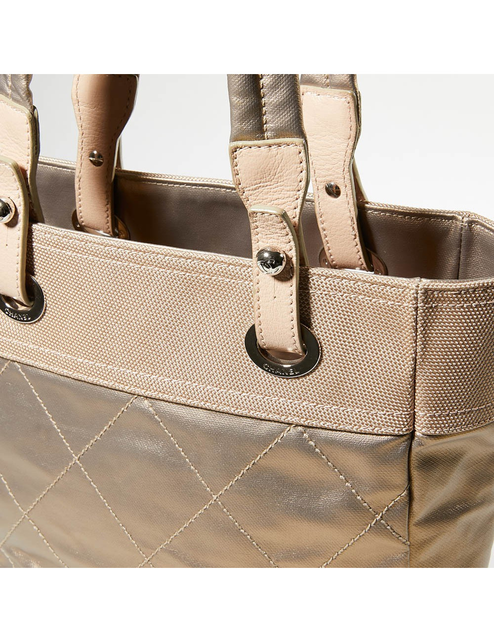 Sac CHANEL toile dorée